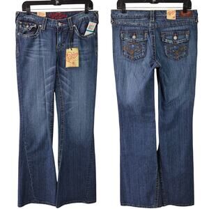 Jessica Simpson Quincy Bootcut Flare Flap Pocket Jeans NEW Women's 9 30 x 33